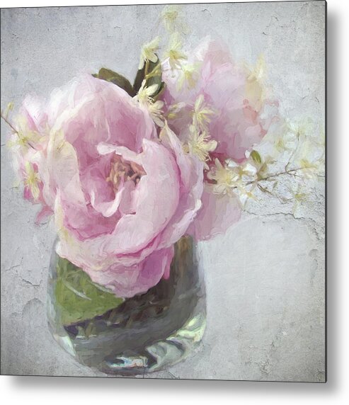 Floral Metal Print featuring the photograph Peony 2 by Karen Lynch
