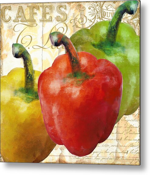 Peppers Metal Print featuring the painting Peppers by Mindy Sommers