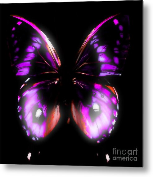 Digital Art Graphics Butterfly With Soft And Pastels Metal Print featuring the digital art Perfect Purple Butterfly by Gayle Price Thomas