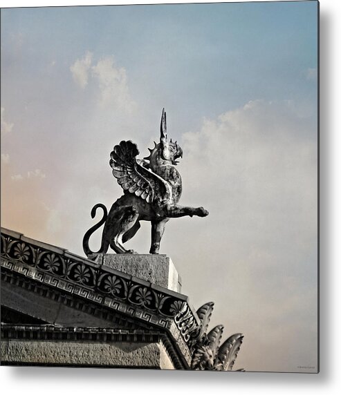Philadelphia Griffin Metal Print featuring the photograph Philadelphia Griffin by Dark Whimsy