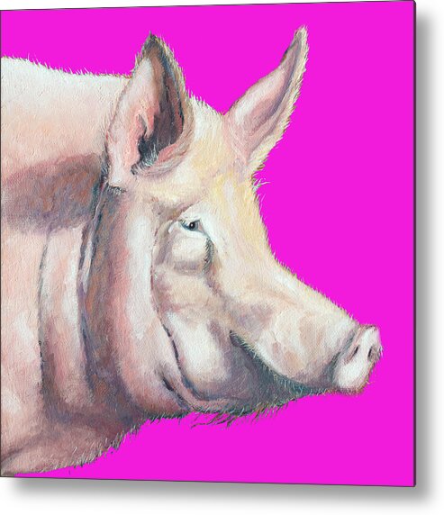Pig Metal Print featuring the painting Pig painting - Kitchen Art by Jan Matson