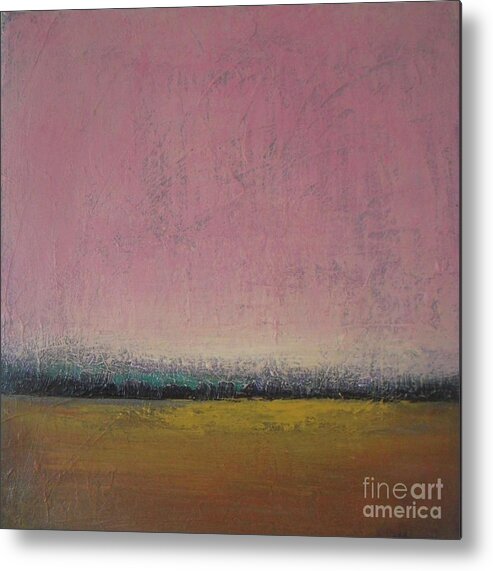 Abstract Landscape Metal Print featuring the painting Pink Dayspring by Vesna Antic