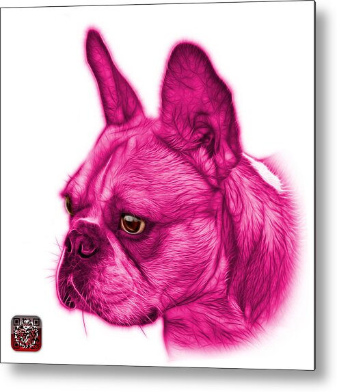 French Bulldog Metal Print featuring the painting Pink French Bulldog Pop Art - 0755 WB by James Ahn