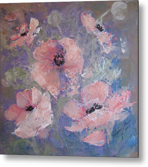 Poppies Metal Print featuring the painting Pink Poppy by Melanie Stanton