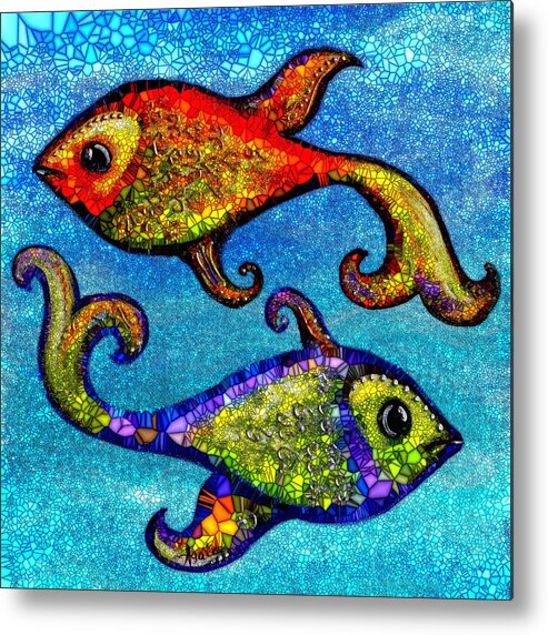 Fish Metal Print featuring the painting Pisces by Agata Lindquist