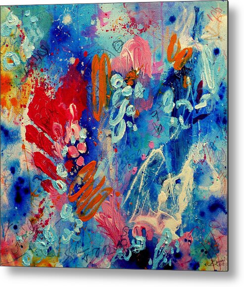 Abstract Painting Metal Print featuring the painting Pocket Full of Horses 4 by Tracy Bonin