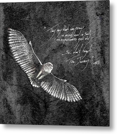 Poetry Metal Print featuring the mixed media Poetry Art The Journey by M E