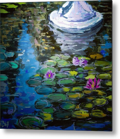 Pond Metal Print featuring the painting Pond In Monet Garden by Vit Nasonov
