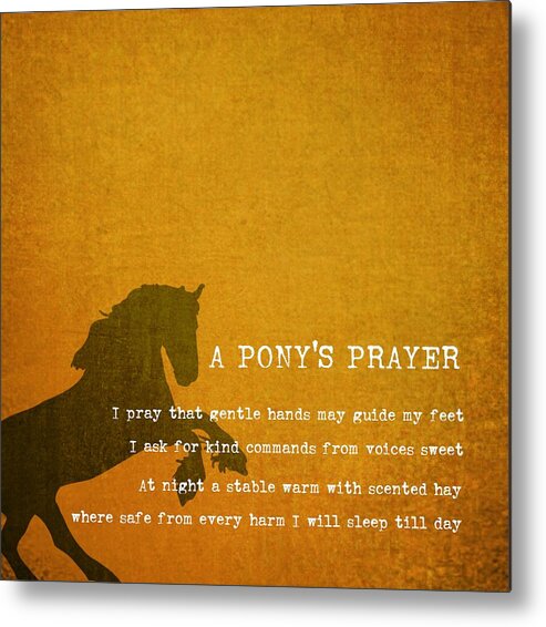 Art Metal Print featuring the photograph Pony Prayer by Dressage Design