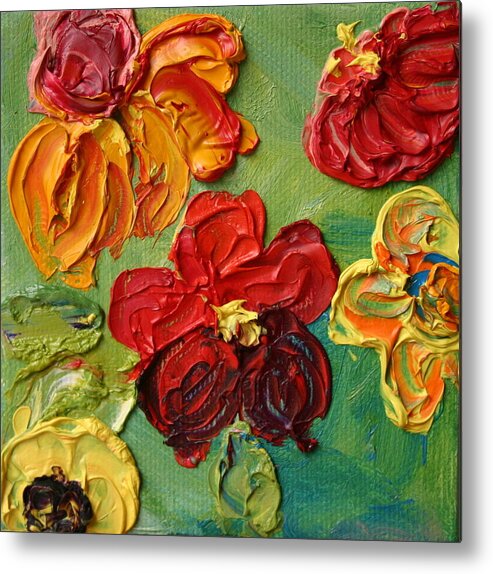 Flowers Metal Print featuring the painting Pop Art by Martha Layton Smith