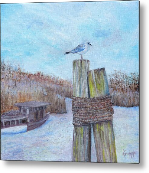 Seagull Metal Print featuring the painting Port St. Joe by Kathy Knopp