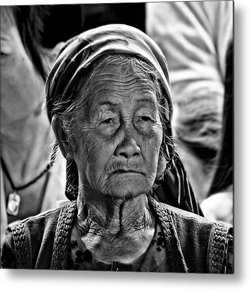 Bnw_lombardia Metal Print featuring the photograph Portrait Of A Hanoian Woman by Jesper Staunstrup