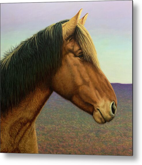 Horse Metal Print featuring the painting Portrait of a Horse by James W Johnson