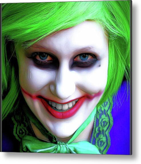 Joker Metal Print featuring the photograph Portrait Of A Joker by Jon Volden