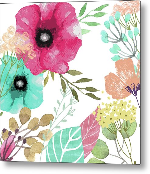 Flowers Metal Print featuring the painting Posy by Mindy Sommers