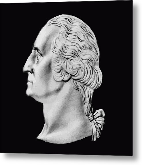 General George Washington Metal Print featuring the digital art President Washington Bust by War Is Hell Store
