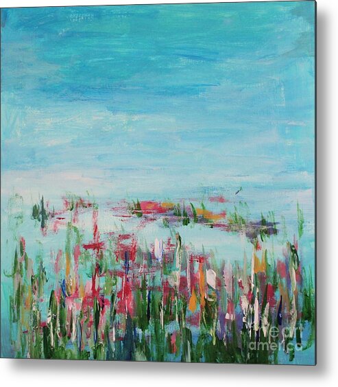 Abstract Metal Print featuring the painting Pretty Little Picture by Julie Lueders 