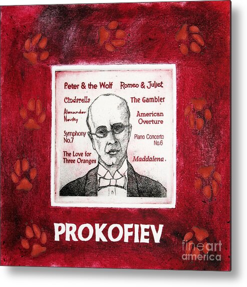 Prokofiev Metal Print featuring the mixed media Prokofiev by Paul Helm