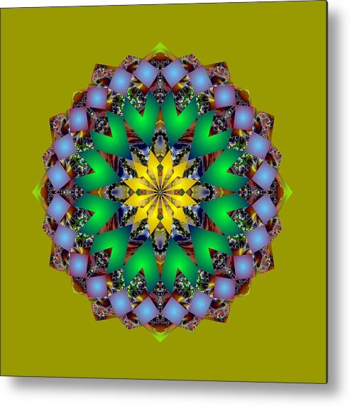 Mandala Metal Print featuring the digital art Psychedelic Mandala 003 A by Larry Capra