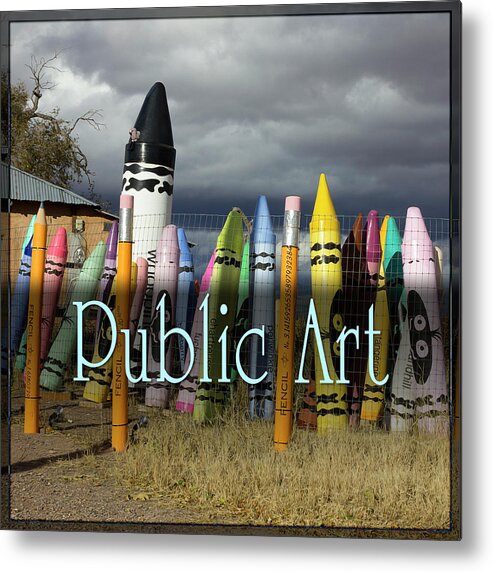 Sign Metal Print featuring the digital art Public Art by Becky Titus