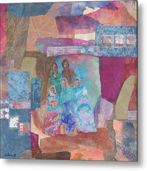 Pueblo Metal Print featuring the painting Pueblo Women at the Dance by Mtnwoman Silver