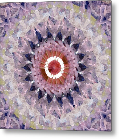 Purple Metal Print featuring the painting Purple Mosaic Mandala - Abstract Art by Linda Woods by Linda Woods