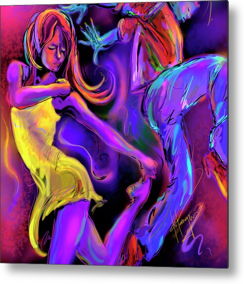 Guitar Metal Print featuring the painting Put On Your Red Shoes And Dance by DC Langer