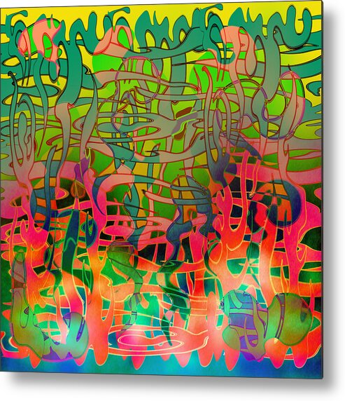 Abstract Metal Print featuring the digital art Pyschedelic Alba by Grant Wilson