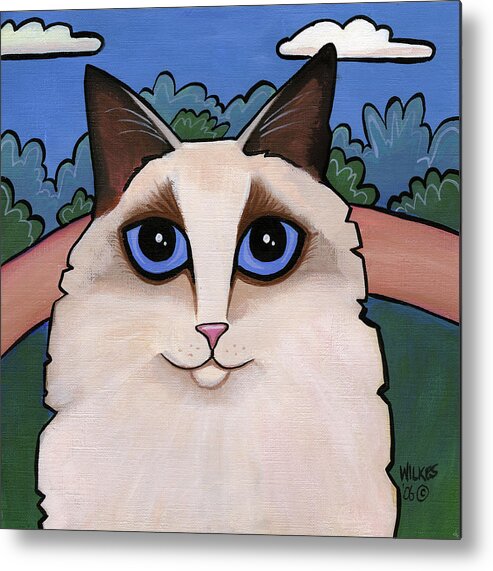 Ragdoll Cat Metal Print featuring the painting Ragdoll Cat by Leanne Wilkes
