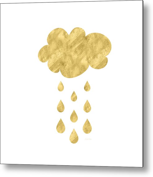 Rain Metal Print featuring the mixed media Rain Cloud- Art by Linda Woods by Linda Woods