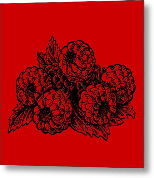 Raspberries Metal Print featuring the painting Rasbperries by Irina Sztukowski