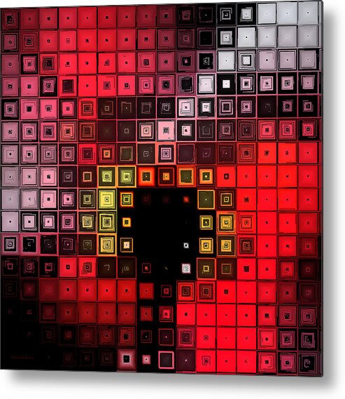 Red Abstract Metal Print featuring the digital art Red Alert by Shawna Rowe