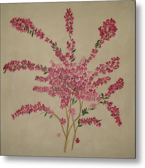 Flower Red Bush Metal Print featuring the painting Red Beauty by Wendy Peat