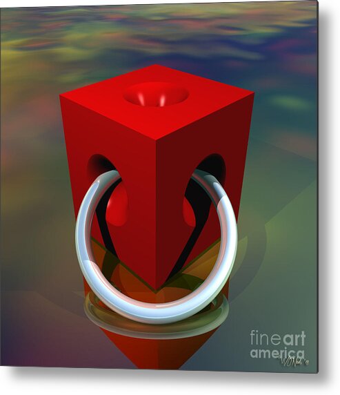 Cubes Metal Print featuring the digital art Red Bull by Walter Neal