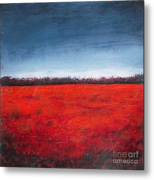 Poppy Field Metal Print featuring the painting Red Flowering - Poppies by Vesna Antic
