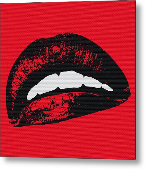 Pop Art Metal Print featuring the digital art Red Lips by Edouard Coleman