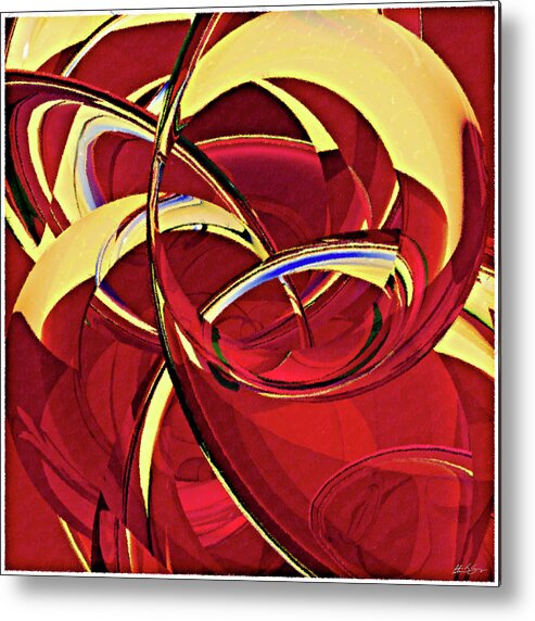 Abstract Metal Print featuring the glass art Red n Gold by Peter J Sucy