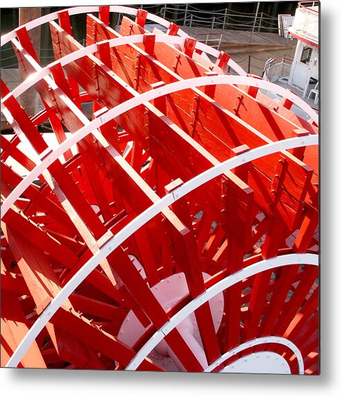 Sacramento Metal Print featuring the photograph Red Paddle Wheel by Art Block Collections