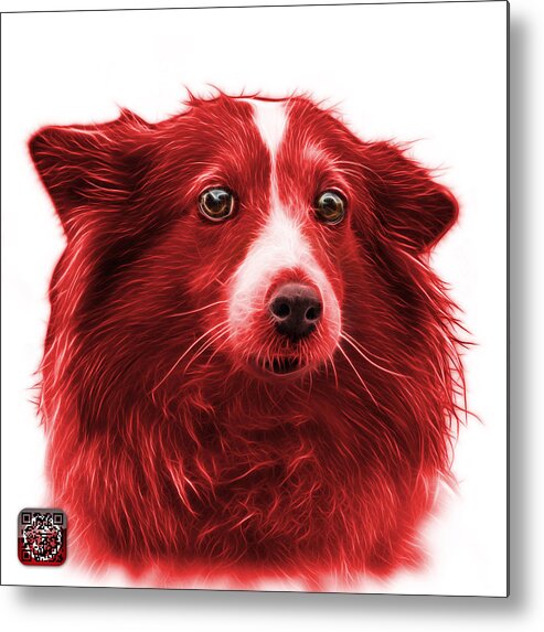 Sheltie Metal Print featuring the mixed media Red Shetland Sheepdog Dog Art 9973 - WB by James Ahn
