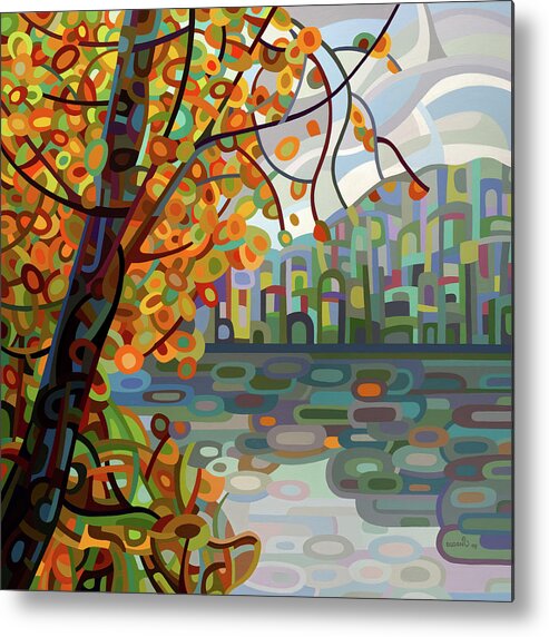 Fine Art Metal Print featuring the painting Reflections by Mandy Budan