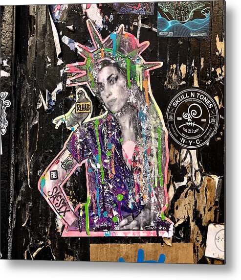 Amy Metal Print featuring the painting New York City Rehab Amy Winehouse Graffiti by Anna Ruzsan
