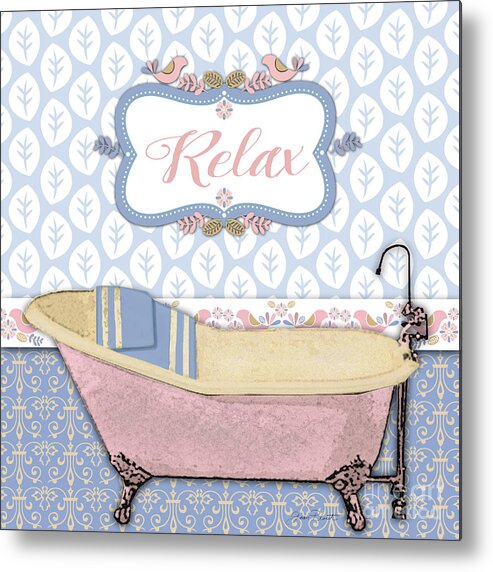 Bath Metal Print featuring the painting Relax Bath Art-JP3527C by Jean Plout