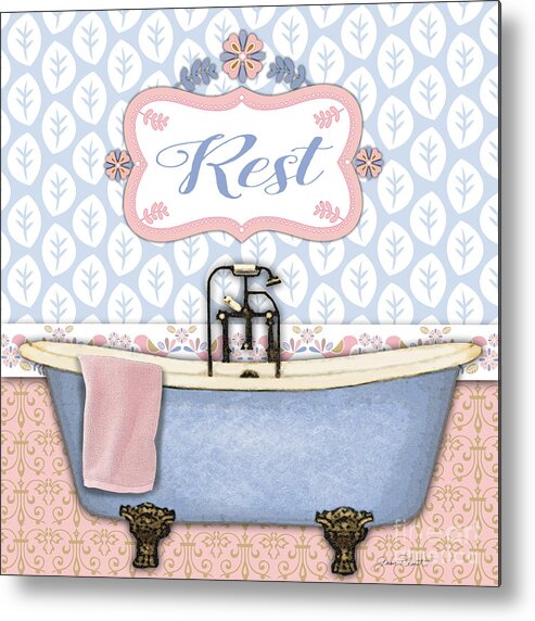 Bath Metal Print featuring the painting Rest Bath Art-JP3529C by Jean Plout