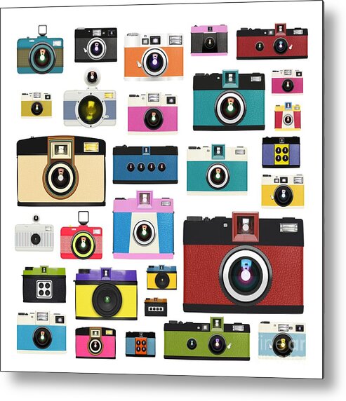 Analog Metal Print featuring the painting Retro Camera by Setsiri Silapasuwanchai