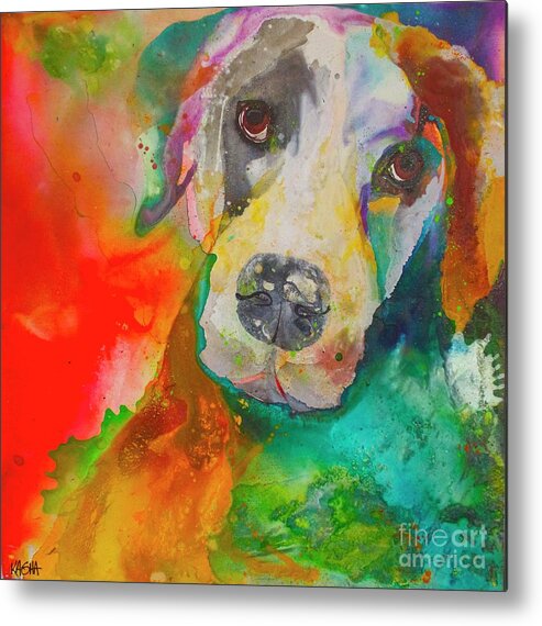 Mutt Metal Print featuring the painting Rita by Kasha Ritter