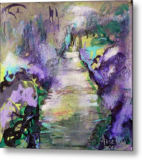 Road Metal Print featuring the painting Road to Euphoria by Anne-D Mejaki - Art About You productions