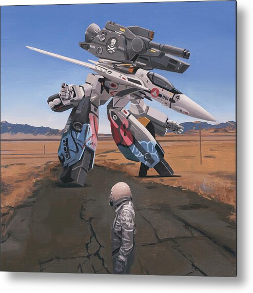 Astronaut Metal Print featuring the painting Robotech by Scott Listfield