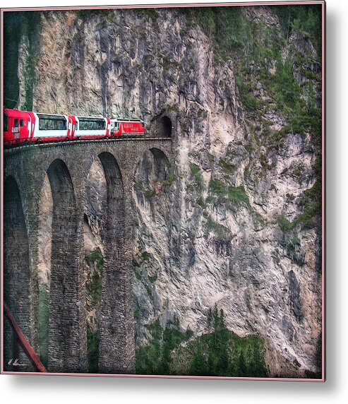 Switzerland Metal Print featuring the photograph Rock Wall with Rockhole by Hanny Heim