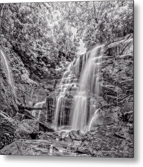 Christopher Holmes Photography Metal Print featuring the photograph Rocky Falls - BW by Christopher Holmes