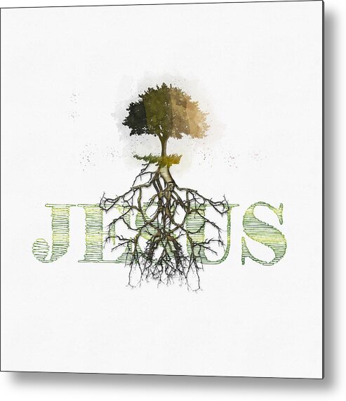 Jesus Metal Print featuring the digital art Rooted and firmly grounded in love by Payet Emmanuel
